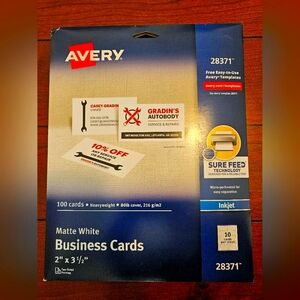 Avery Matte White Business Cards